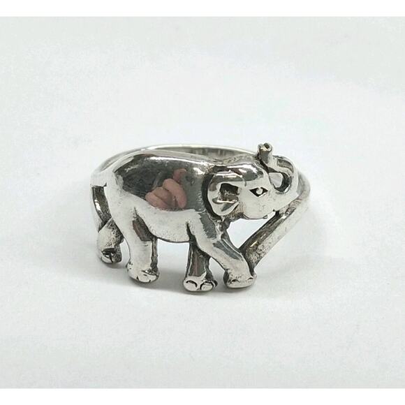 Vintage Sterling Silver Elephant Ring Size 7 - Picture 1 of 4